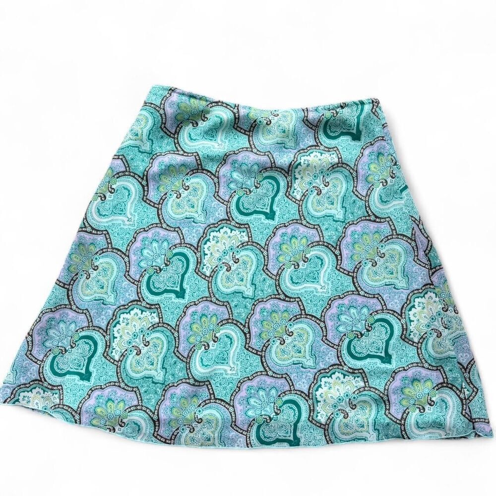 American Vintage Byer California Women's Blue and Brown Paisley Skirt - M - Picture 2 of 5